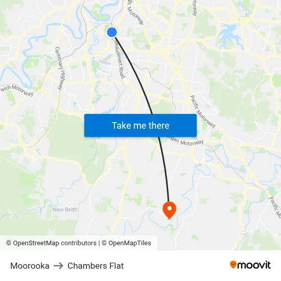 Moorooka to Chambers Flat map