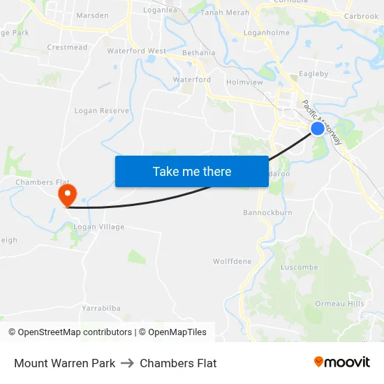 Mount Warren Park to Chambers Flat map