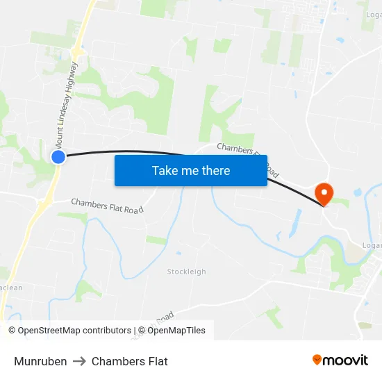 Munruben to Chambers Flat map