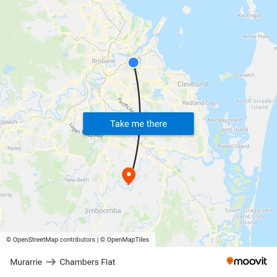 Murarrie to Chambers Flat map