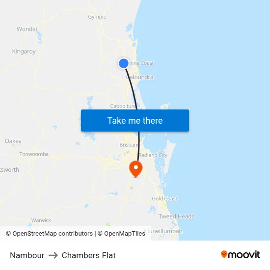 Nambour to Chambers Flat map