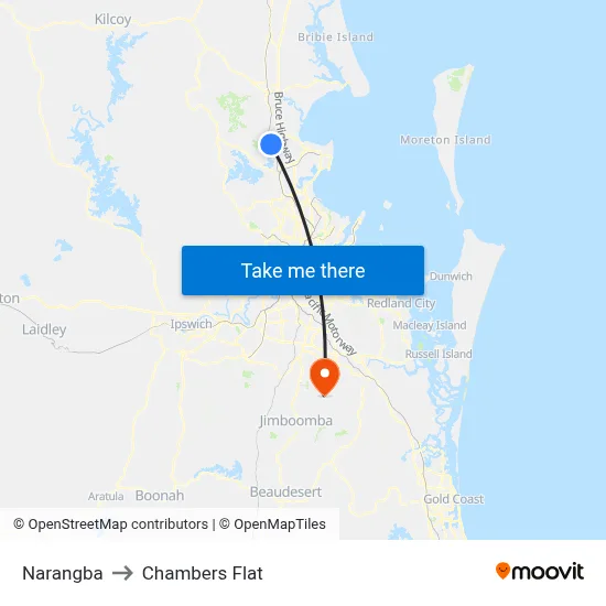 Narangba to Chambers Flat map