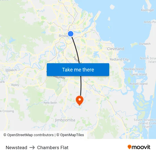 Newstead to Chambers Flat map