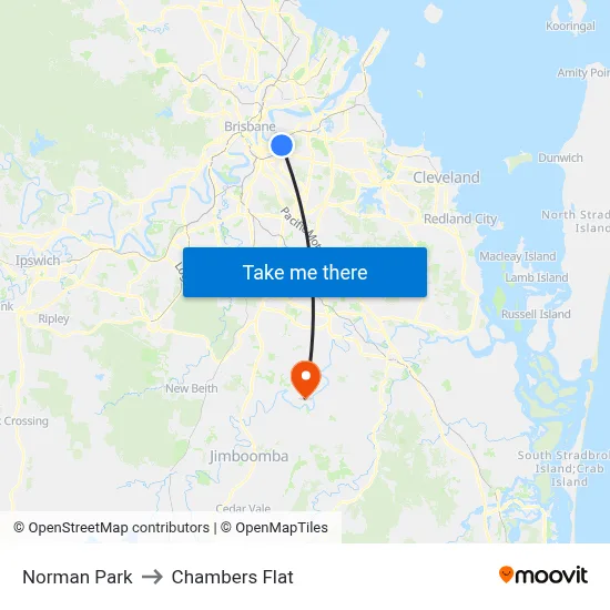 Norman Park to Chambers Flat map