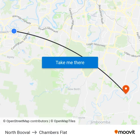 North Booval to Chambers Flat map