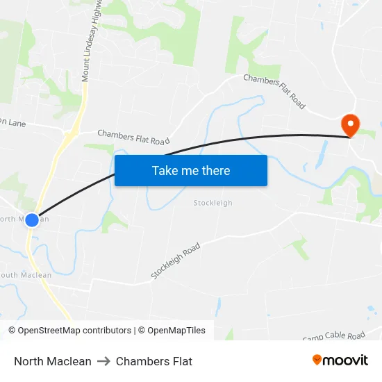 North Maclean to Chambers Flat map