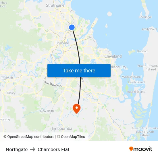 Northgate to Chambers Flat map