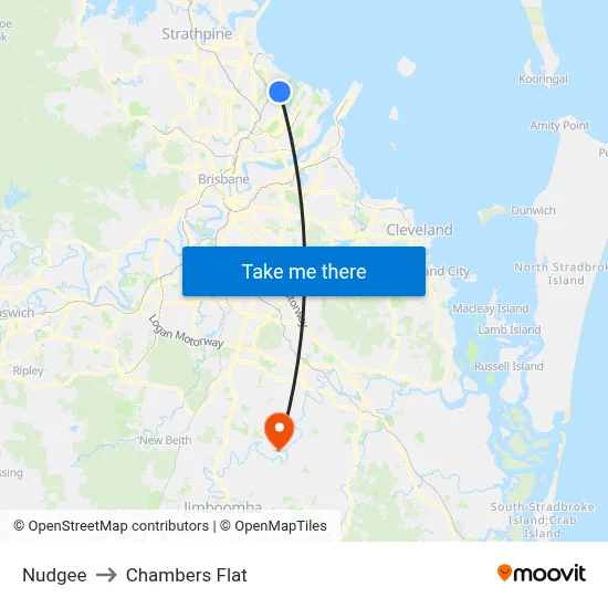 Nudgee to Chambers Flat map