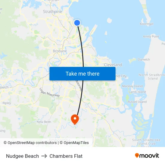 Nudgee Beach to Chambers Flat map