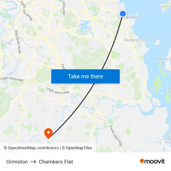 Ormiston to Chambers Flat map