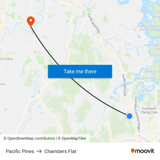 Pacific Pines to Chambers Flat map