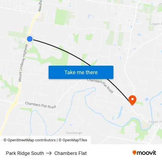 Park Ridge South to Chambers Flat map