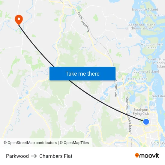 Parkwood to Chambers Flat map