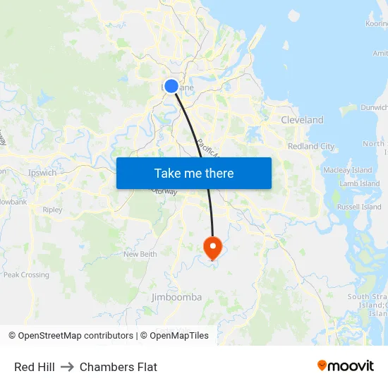 Red Hill to Chambers Flat map