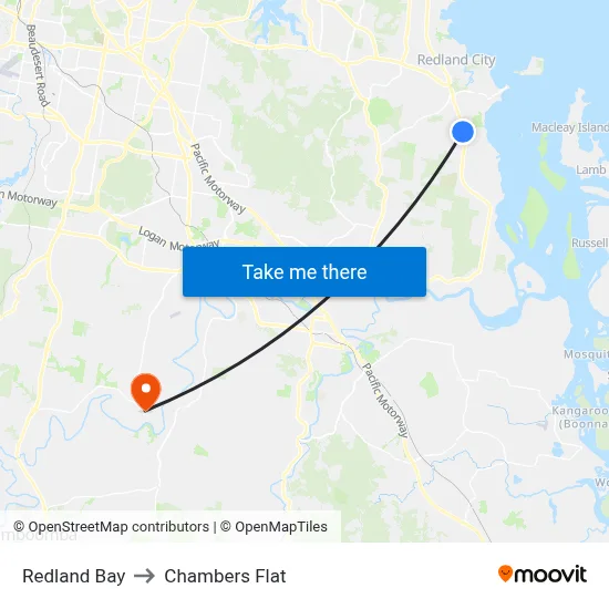 Redland Bay to Chambers Flat map