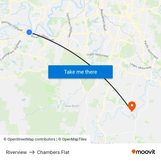 Riverview to Chambers Flat map