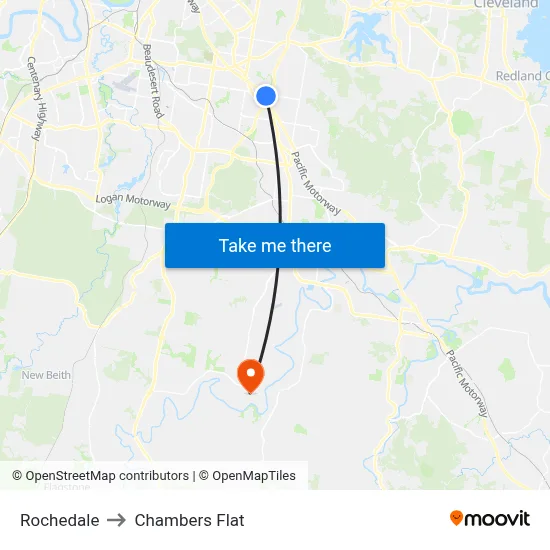 Rochedale to Chambers Flat map