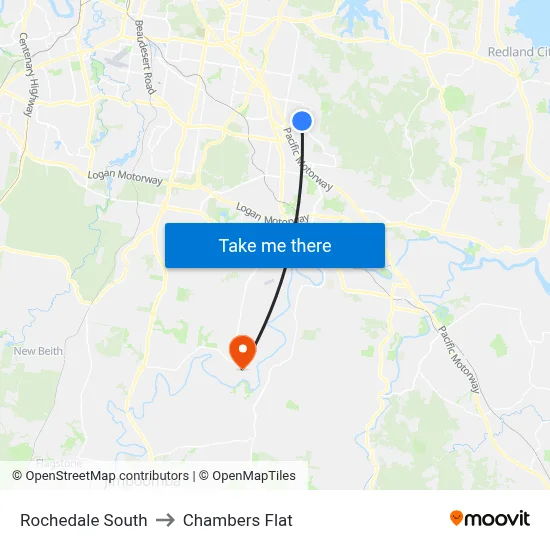 Rochedale South to Chambers Flat map
