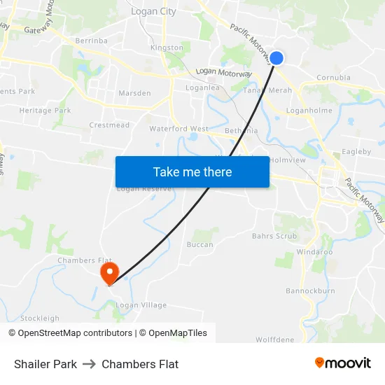 Shailer Park to Chambers Flat map