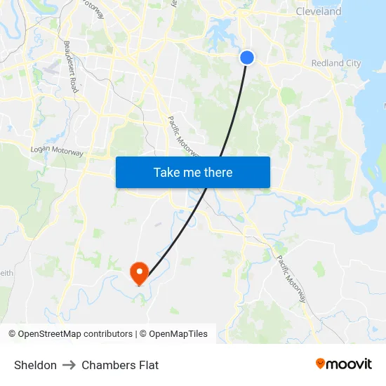 Sheldon to Chambers Flat map