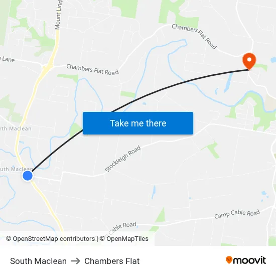 South Maclean to Chambers Flat map