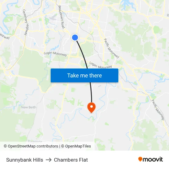 Sunnybank Hills to Chambers Flat map