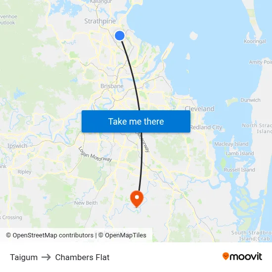 Taigum to Chambers Flat map
