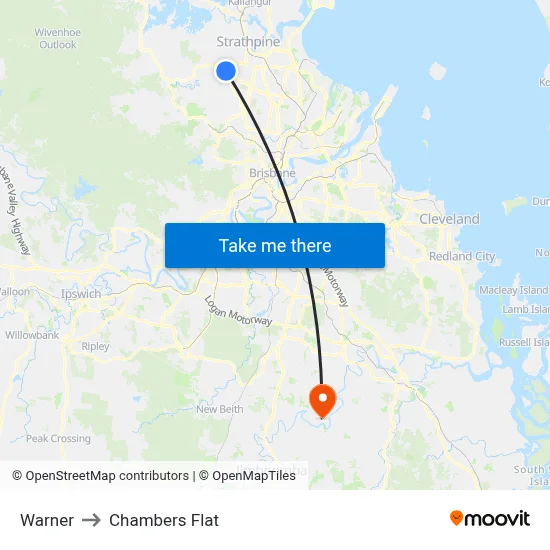 Warner to Chambers Flat map