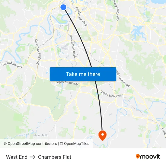 West End to Chambers Flat map