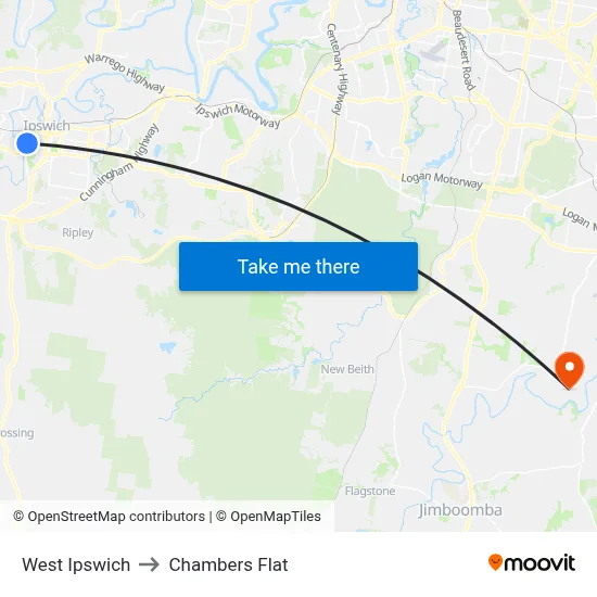 West Ipswich to Chambers Flat map
