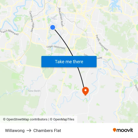 Willawong to Chambers Flat map
