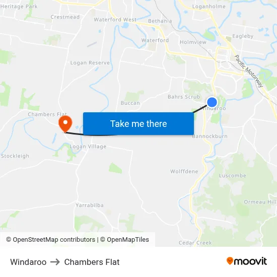 Windaroo to Chambers Flat map