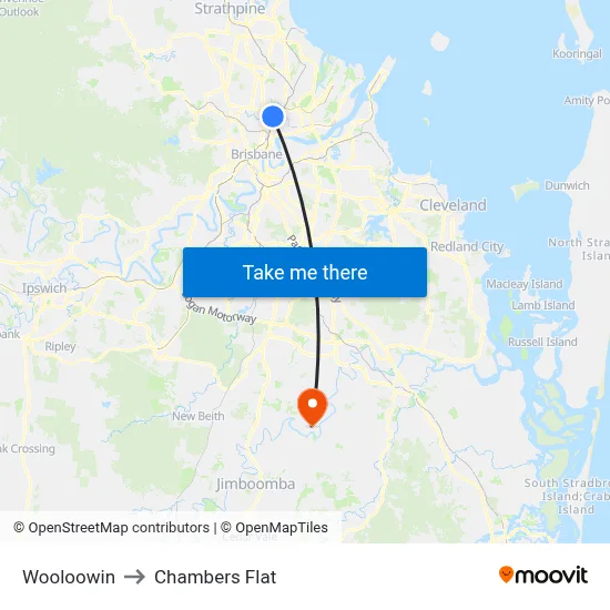 Wooloowin to Chambers Flat map