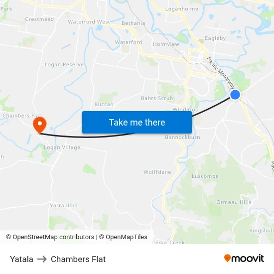 Yatala to Chambers Flat map