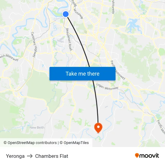 Yeronga to Chambers Flat map