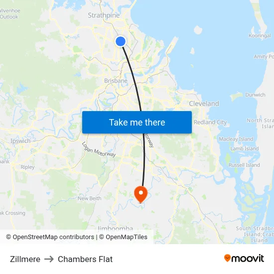 Zillmere to Chambers Flat map