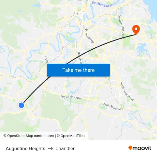 Augustine Heights to Chandler map