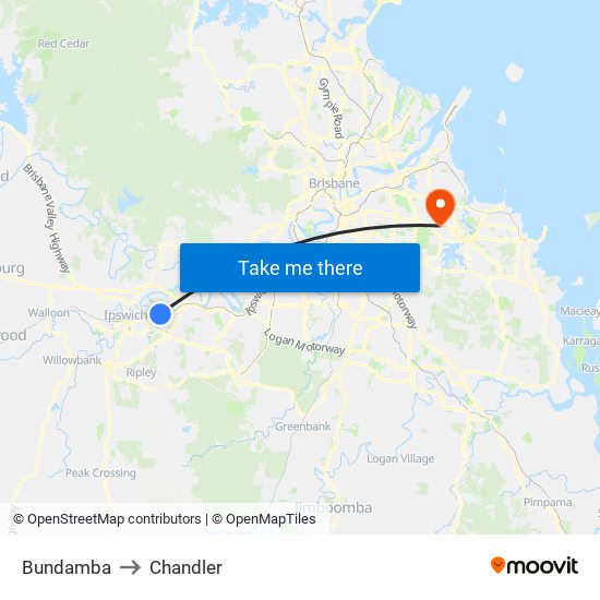 Bundamba to Chandler, Brisbane with public transportation