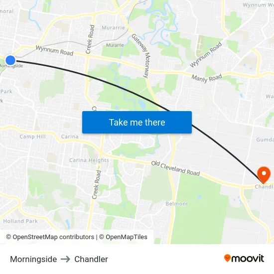 Morningside to Chandler map