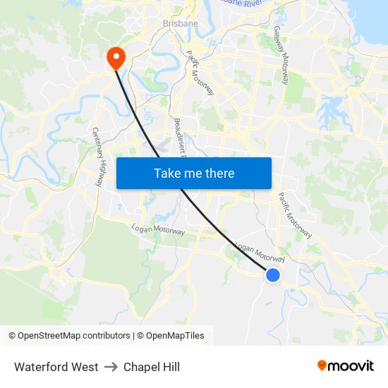 Waterford West to Chapel Hill map