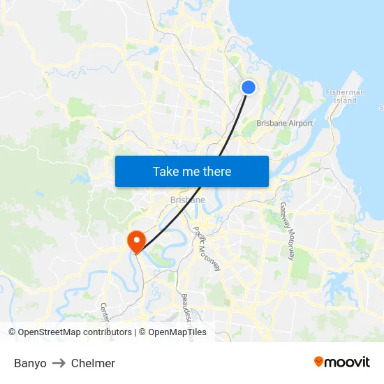 Banyo to Chelmer map