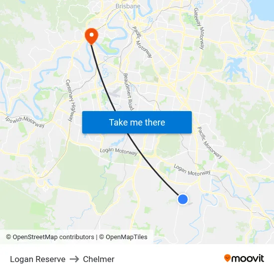 Logan Reserve to Chelmer map