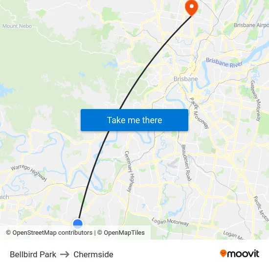 Bellbird Park to Chermside map