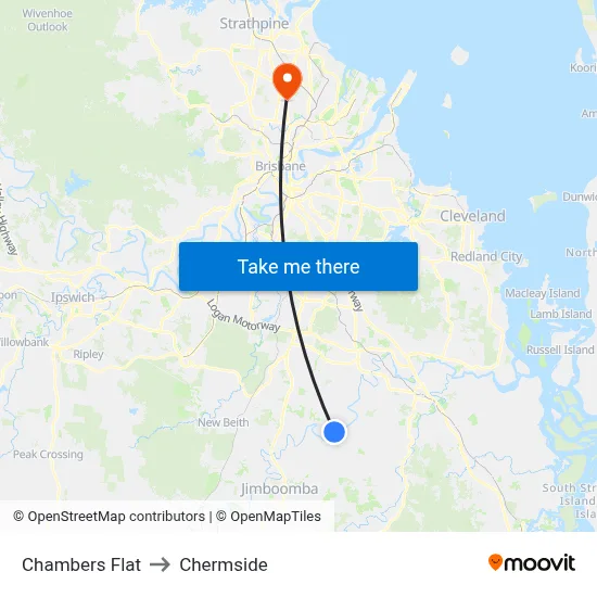 Chambers Flat to Chermside map