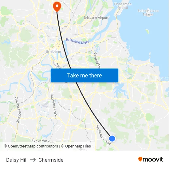 Daisy Hill to Chermside map