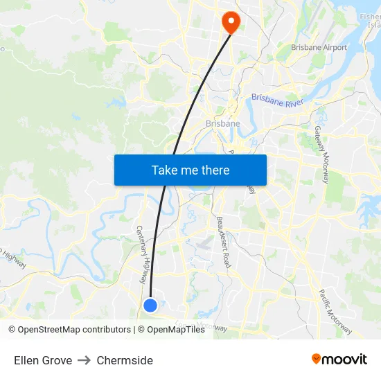 Ellen Grove to Chermside map