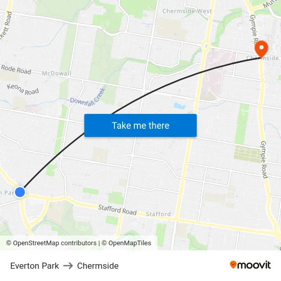 Everton Park to Chermside map
