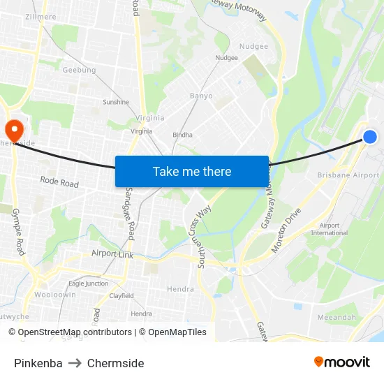 Pinkenba to Chermside map