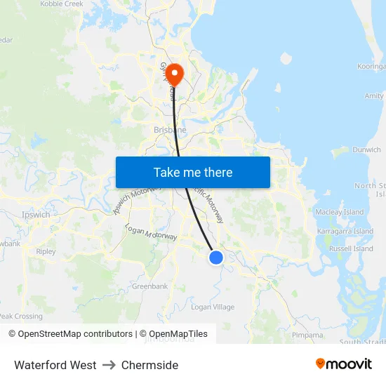Waterford West to Chermside map