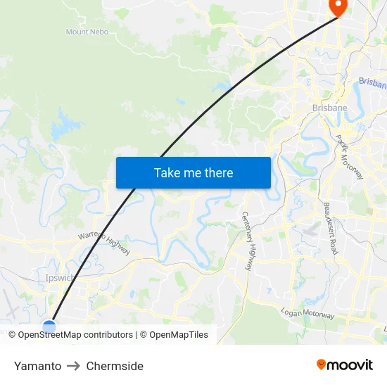 Yamanto to Chermside map